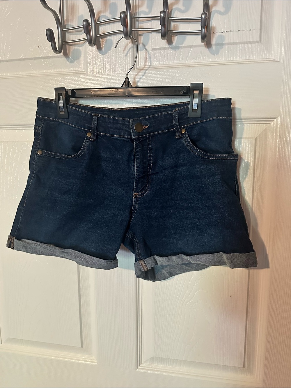 Serra Dark Blue Rolled Cuff Denim Shorts